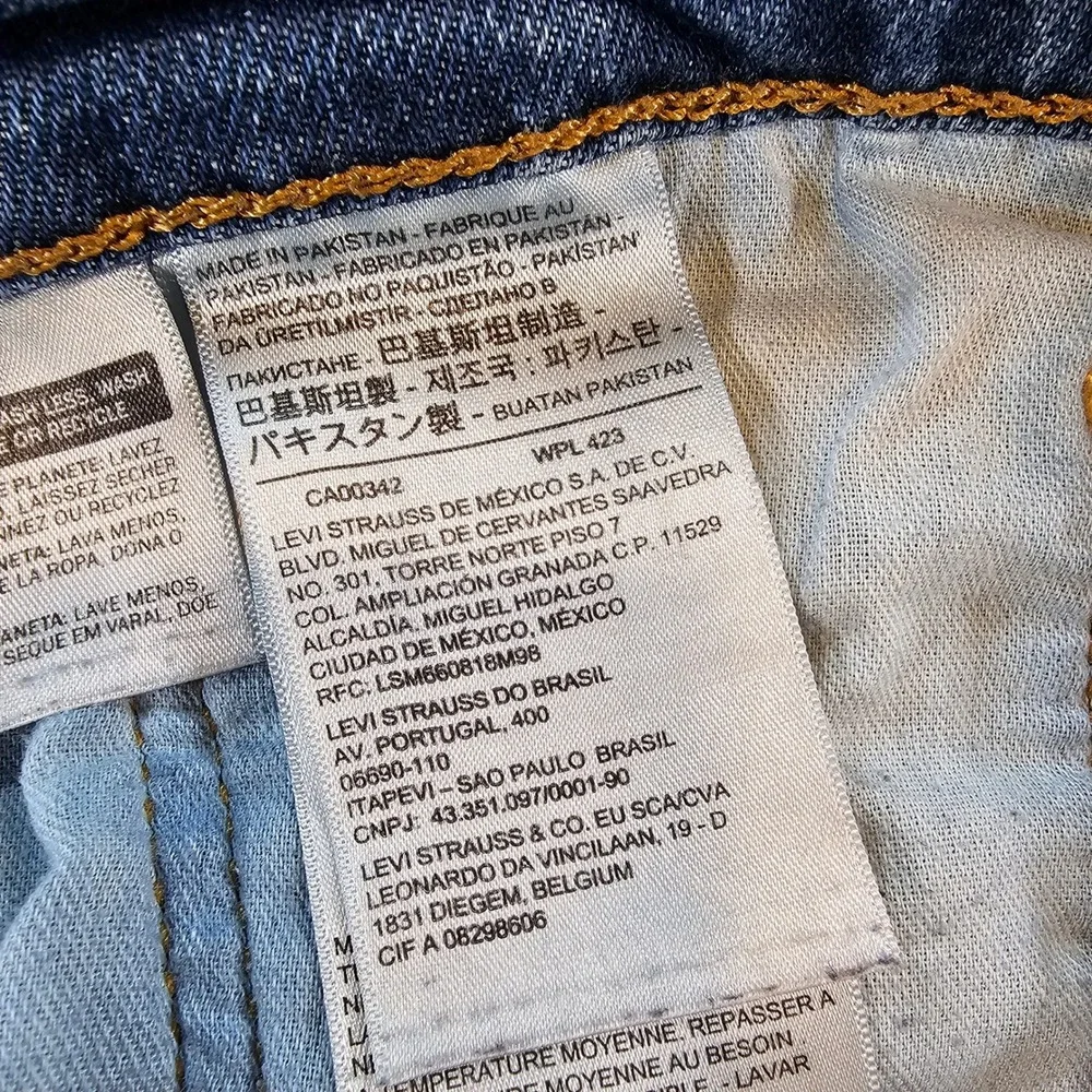 Levi's 505 Mens 34x29 (34x30 Tag) Regular Fit Straight Leg Blue Denim Jeans Work